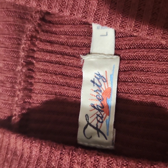 Faherty Sweater Womens Ribbed  Turtleneck Large Rust Brown Y2K - Picture 2 of 9